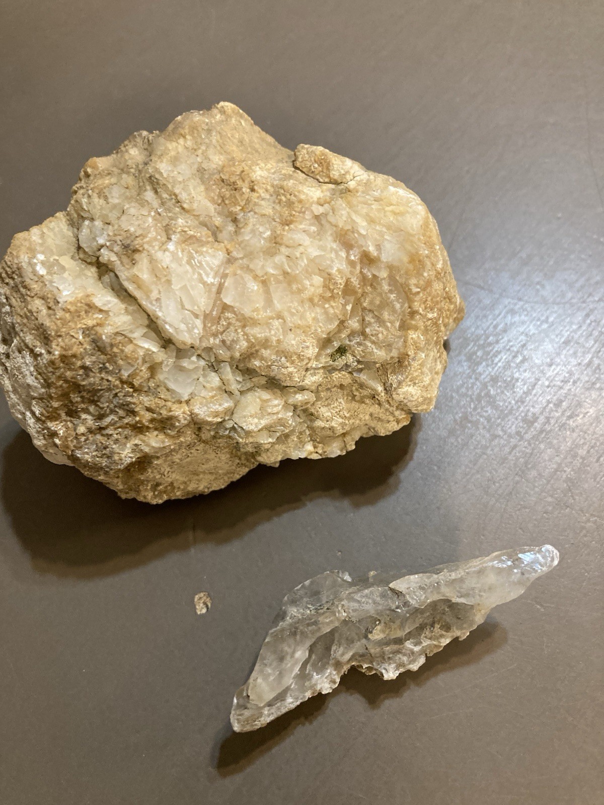 QUARTZ Crystal In Raw Natural Stone Rock 230 Gr & Small Smoky Quartz 9 Gr Kansas
