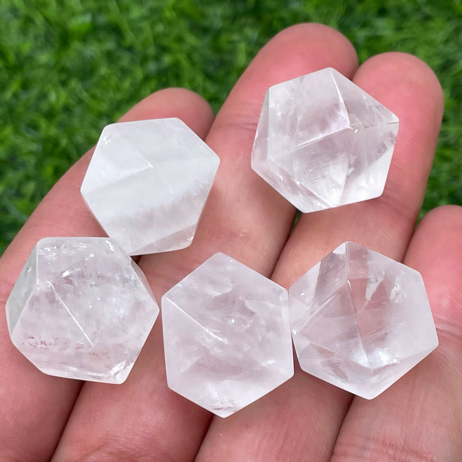5pc Natural clear quartz dodecahedron crystal specimen healing