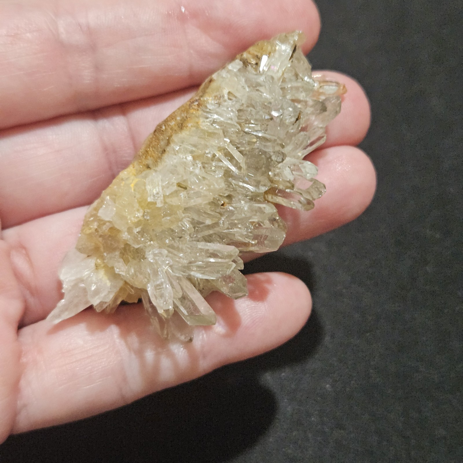 Lot Of 4 Quartz Crystal Clusters, Golden Healer, Clear, Smoky Raw Minerals, 253g