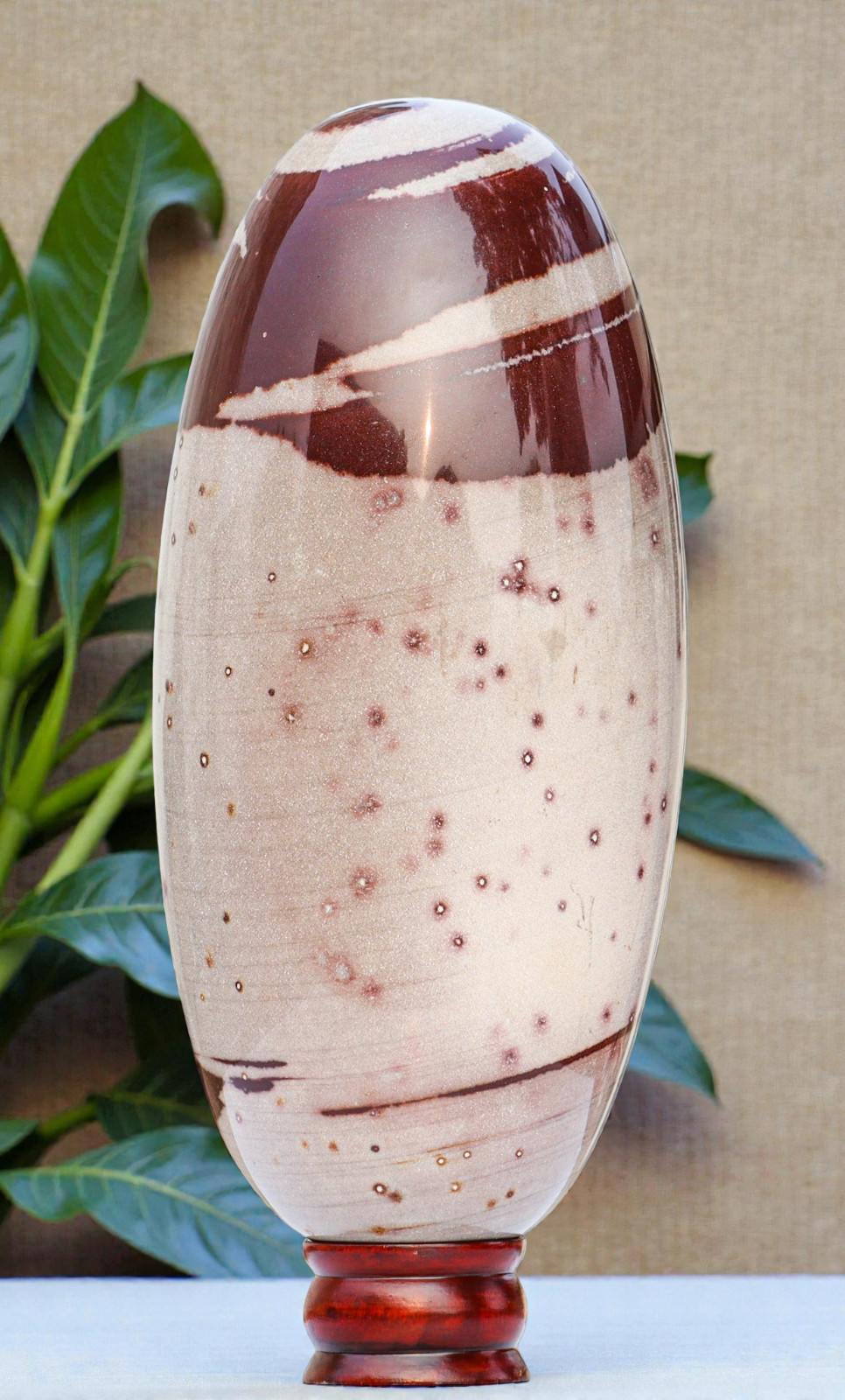 Brown NARMADA Crystal Stone Healing Energy Gemstone Decor Lingam Gift 7450gm