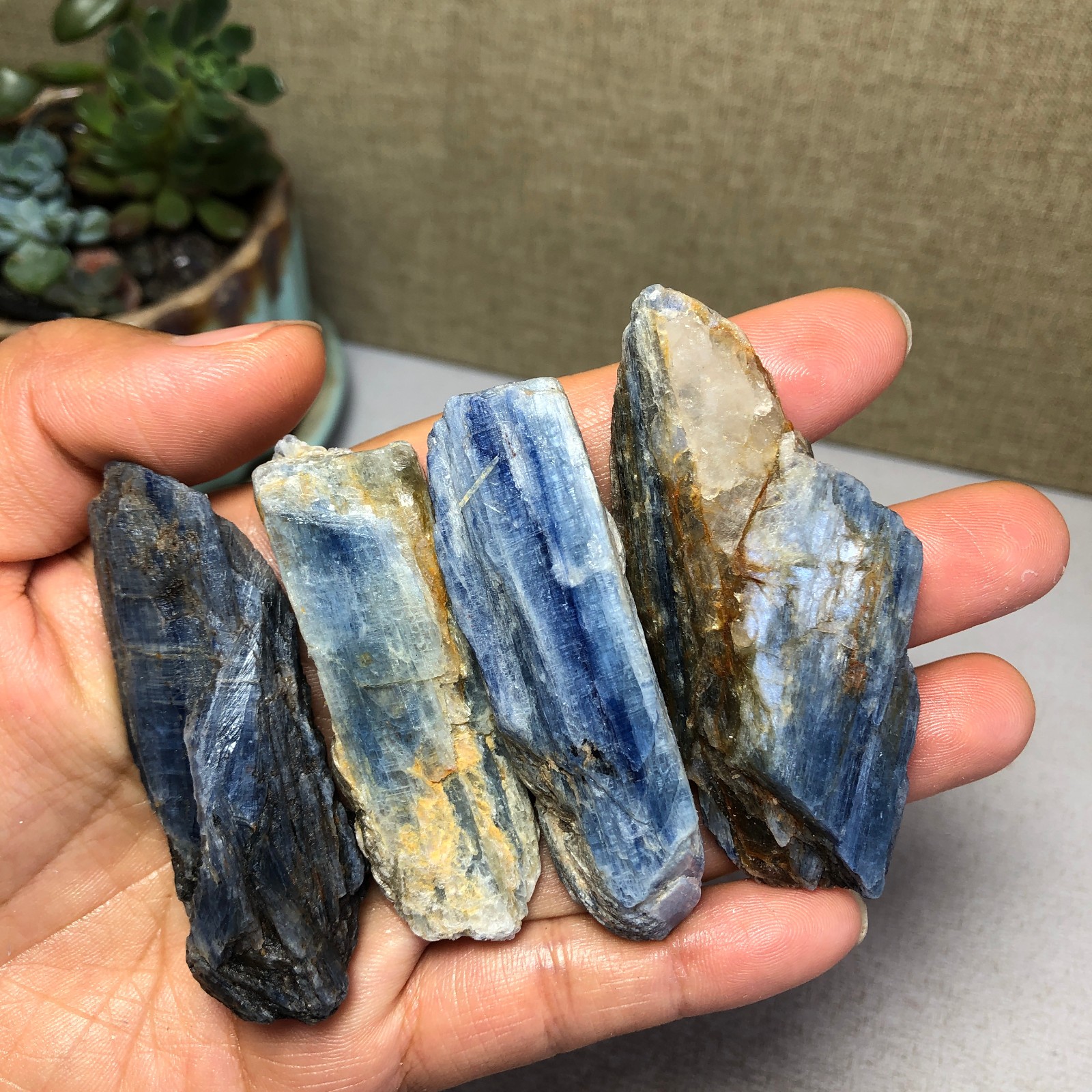 4pcs Natural Kyanite Crystal gemstone rough original Mineral Specimen 127g A5415