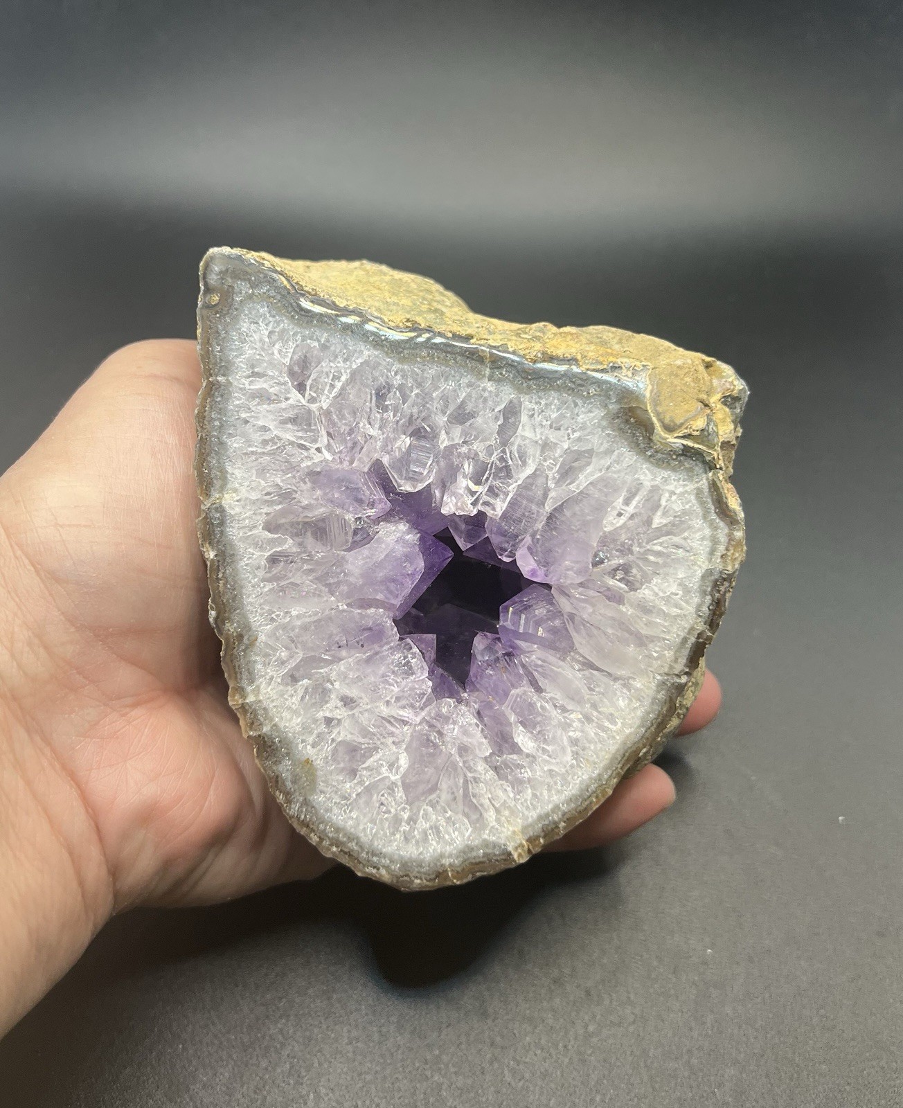 Amethyst Genuine Crystal Free Standing Geode 1.9lbs