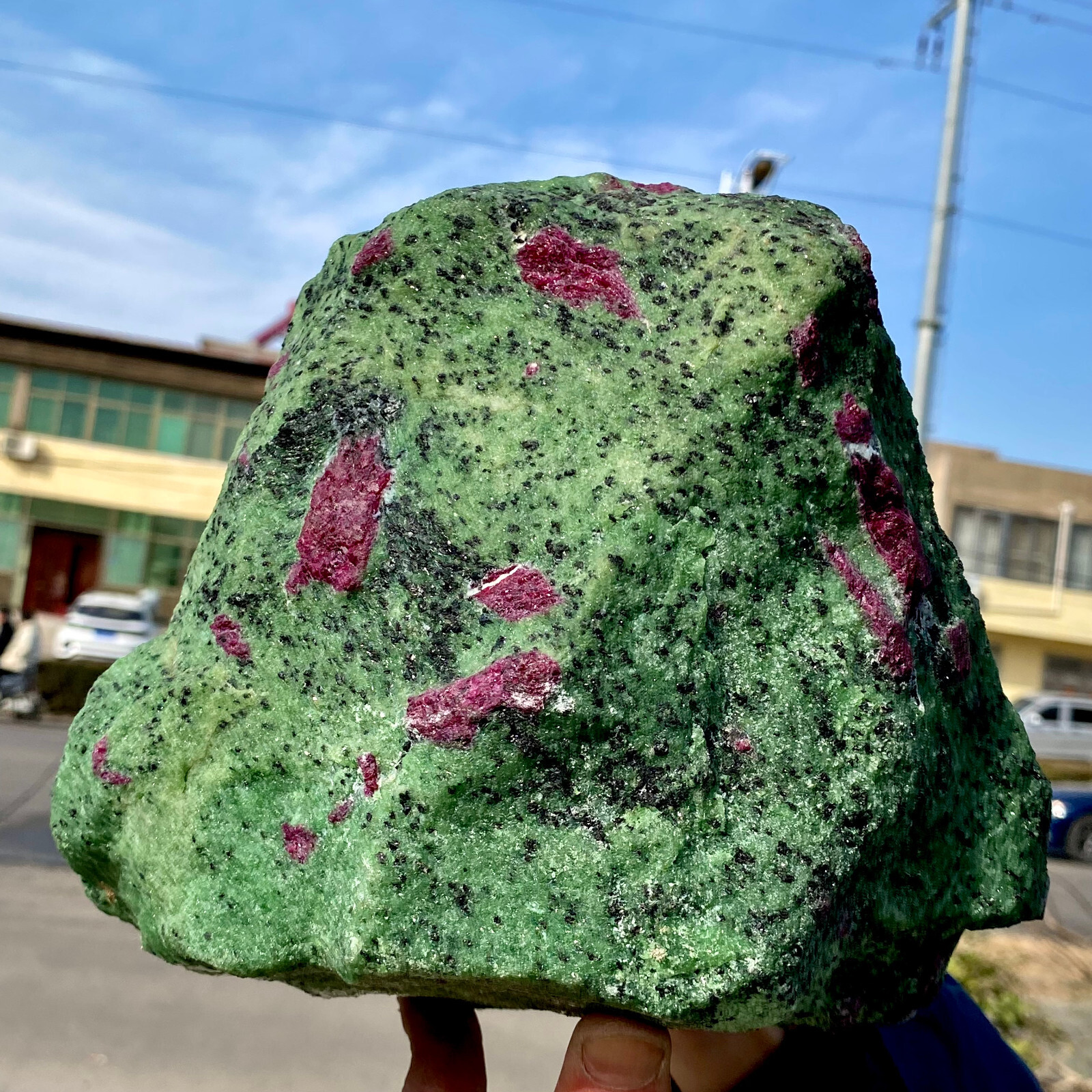 22LB Natural green Ruby zoisite (anylite) crystal Chakra Healing Energy
