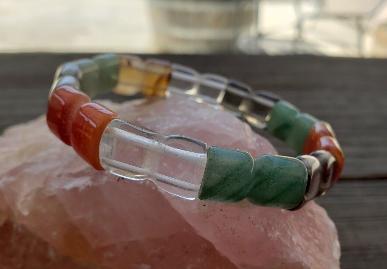 CHUNKY BRACELET MULTI – STONE TYPE 3 GEMSTONE STRETCHY BRACELET