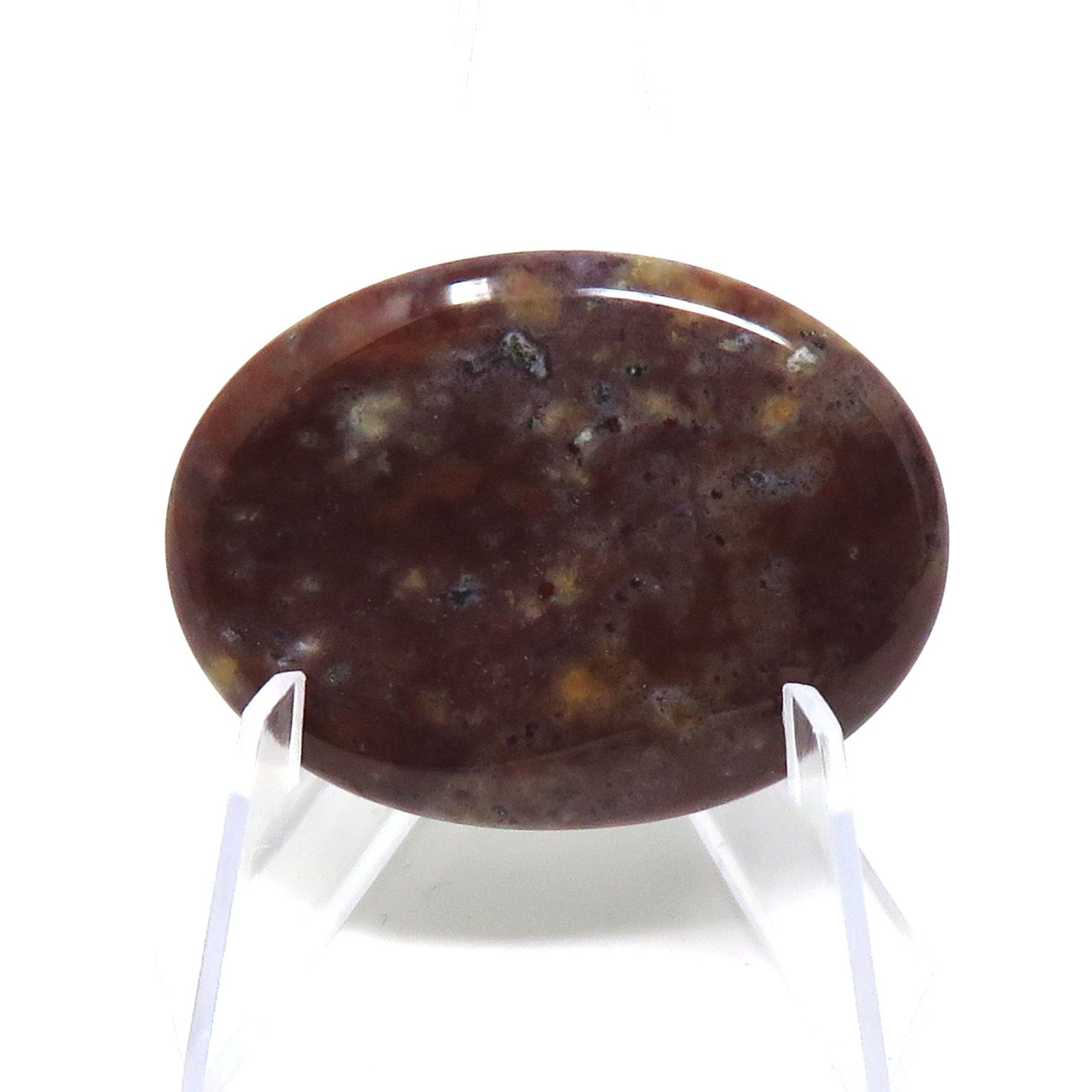 Red Indian Agate Worry Stone #1233- 40mmX30mm or 1.5″x 1″ – 6mm Thick – Pocket