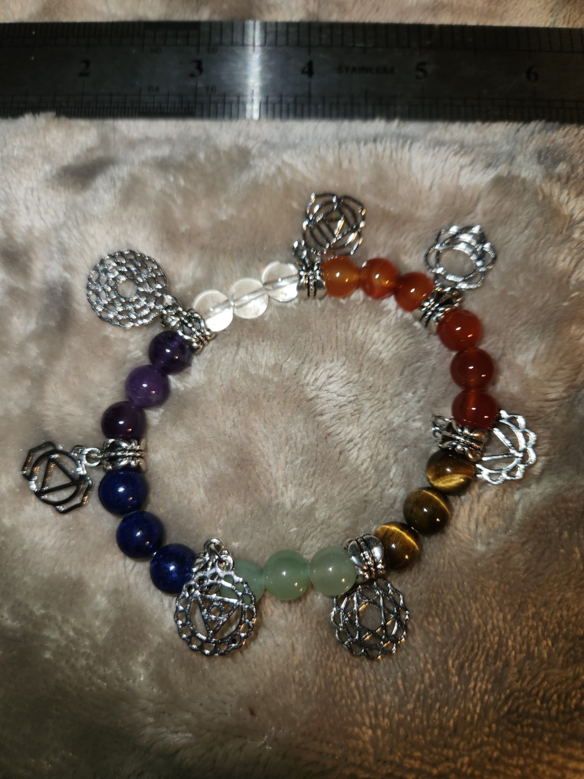 BEAUTIFUL CHAKRA CHARM BRACELET 28 GRAMS