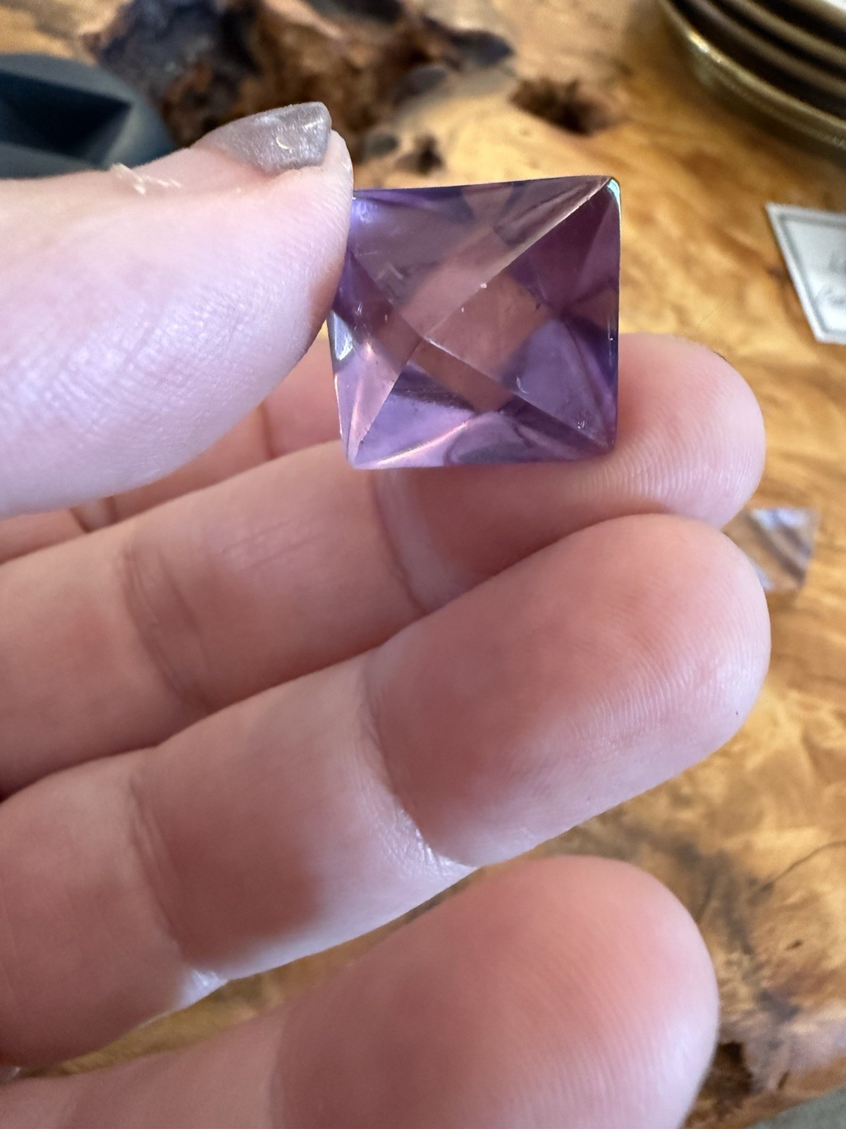 Set of 4 Fluorite Cleved Crystal Mineral Specimen Polished