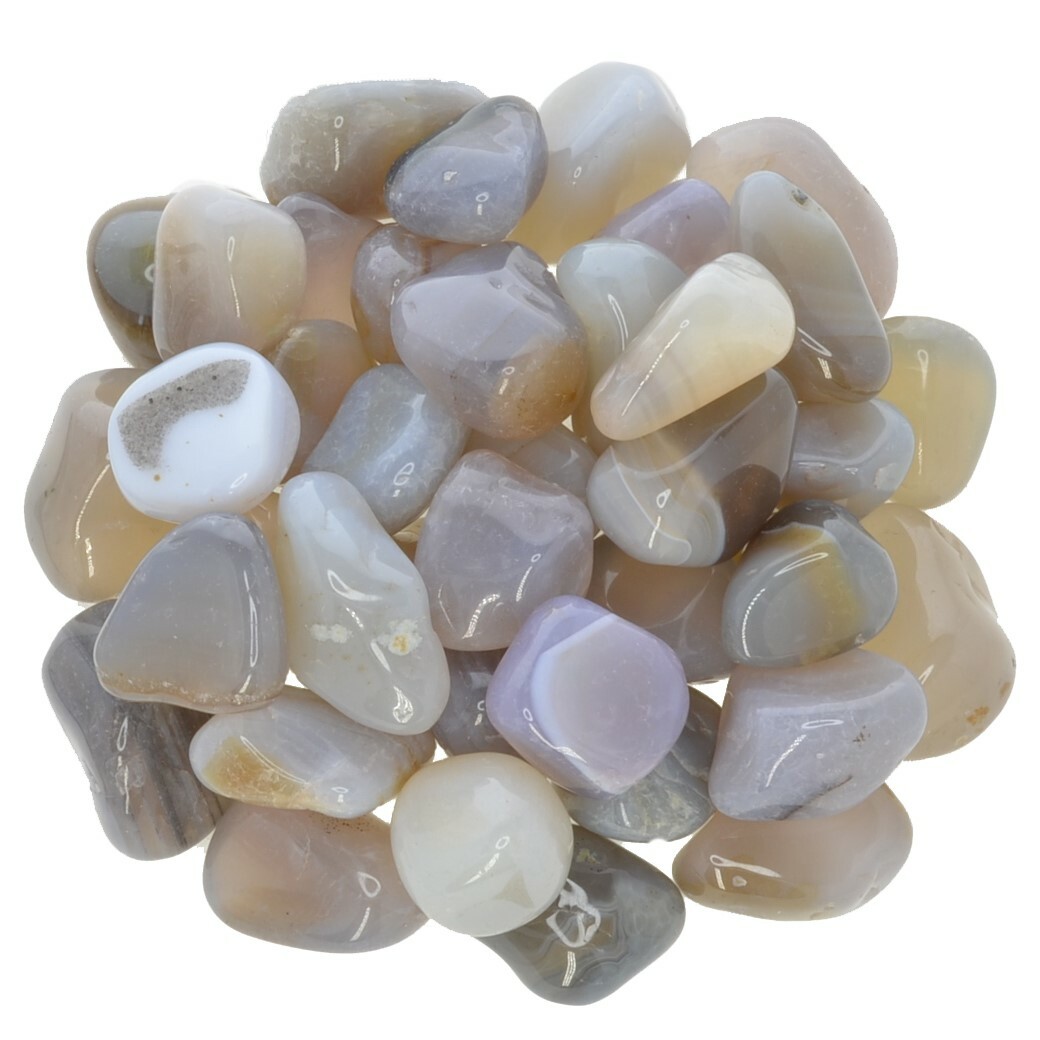 1/2 lb Grey Agate Tumbled Stones – Grade 1 – Small – 0.75″ to 1.25″ Avg.