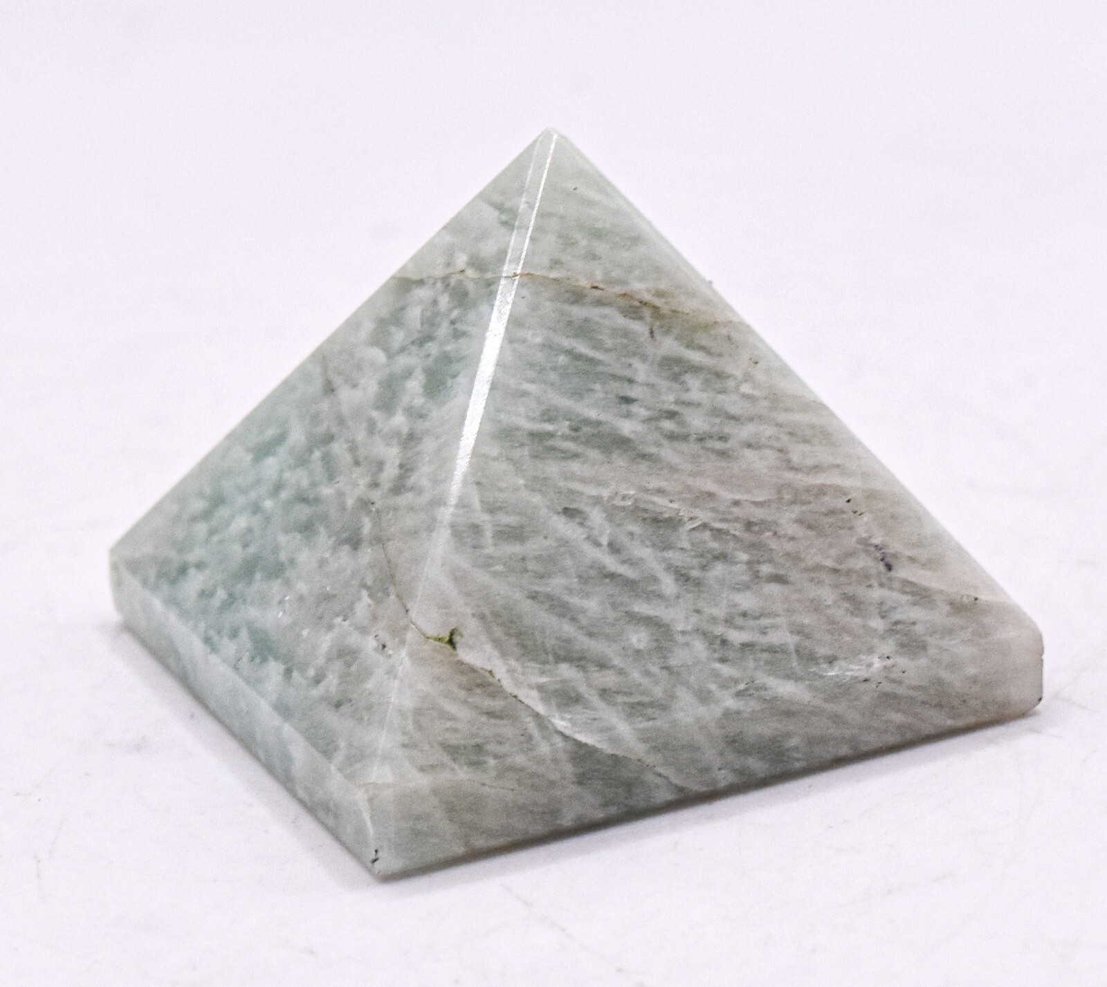 33mm Soft Green Amazonite Pyramid Polished Feldspar Crystal Mineral Stone India