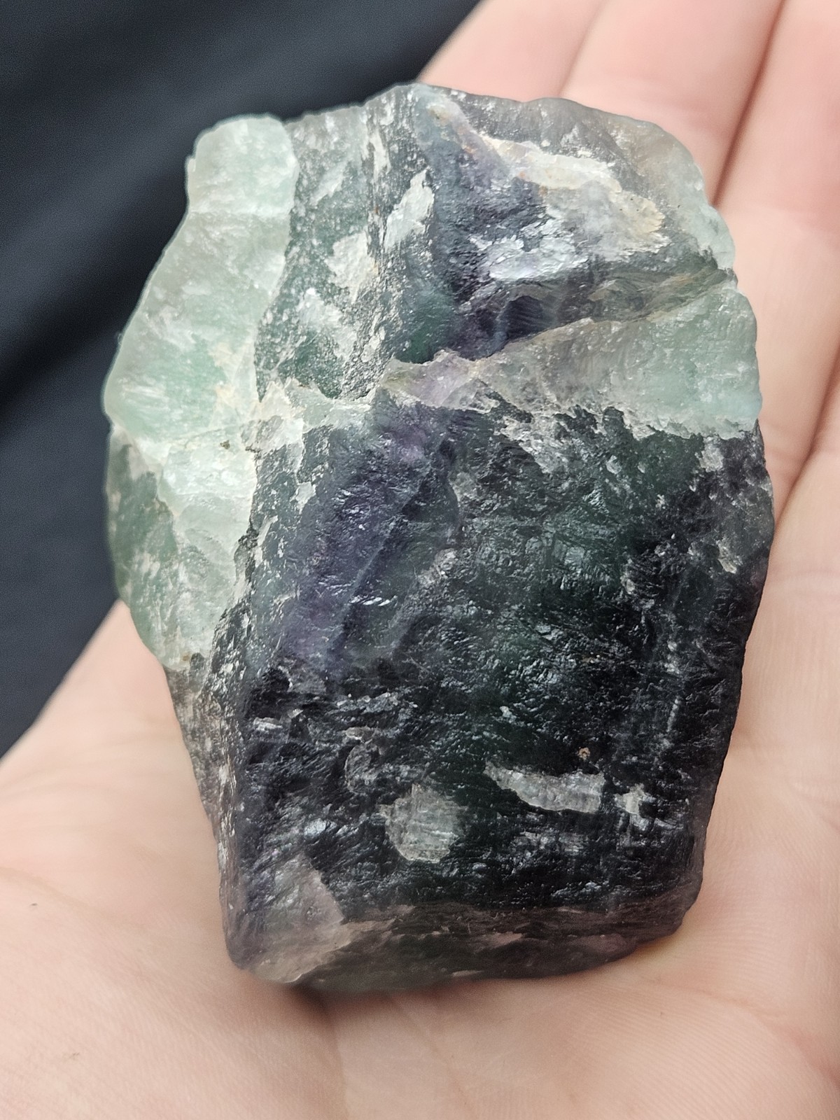 Rough Rainbow Fluorite Specimen Madagascar – Natural Green & Purple Raw Crystal