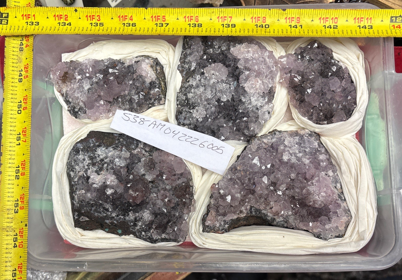 5 Pieces Of natural amethyst geode quartz cluster crystal 55.5 Ounces Morocco