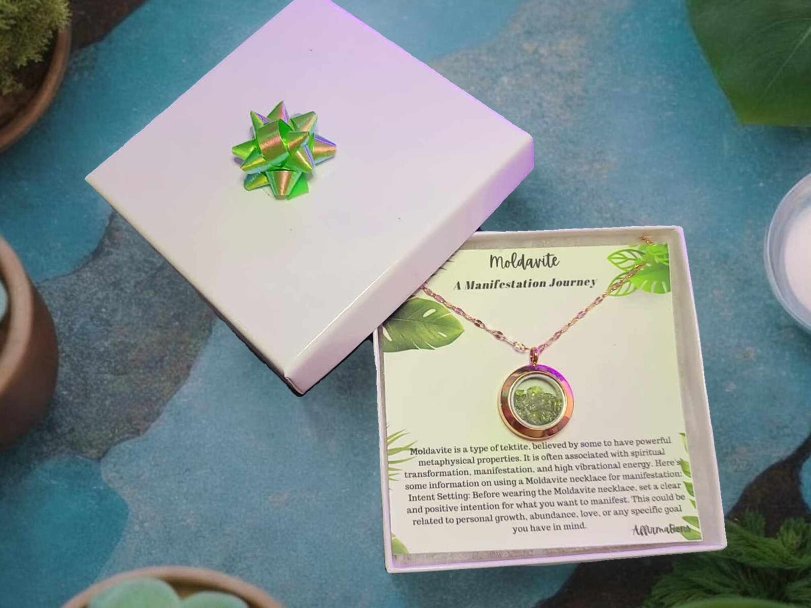 Ready To Gift, Moldavite Necklace 18 Inches, with Gift box