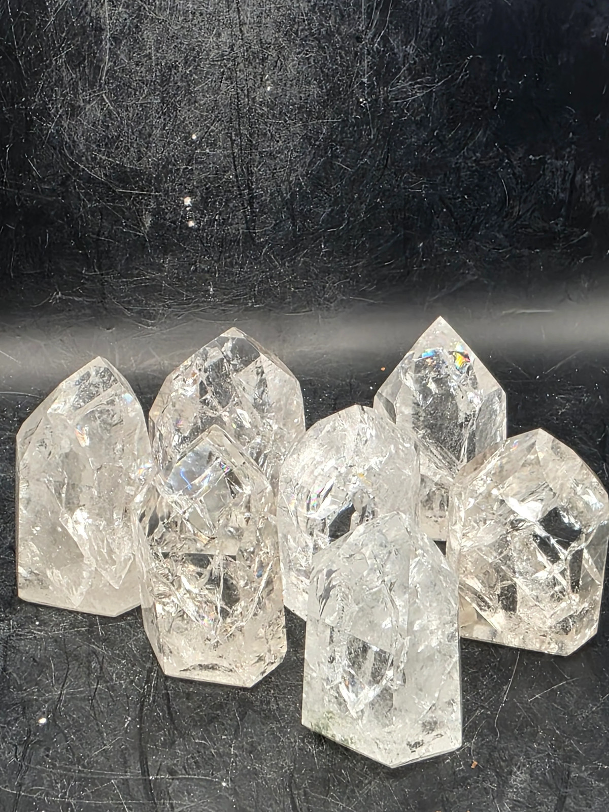 Cracked quartz polished point! 1.7 to 2 inches tall!