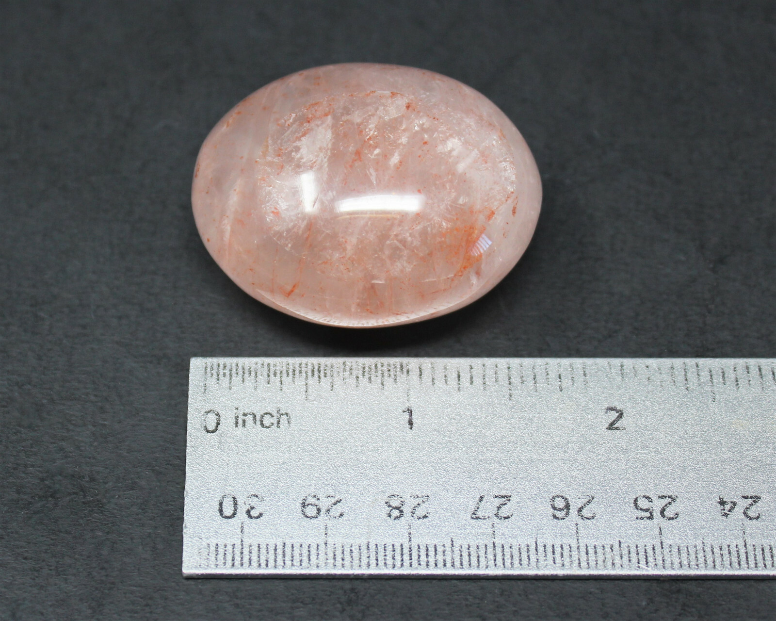 Hematoid Quartz Hand Polished Stones: Clear Quartz Pebbles, Fire Quartz Crystal