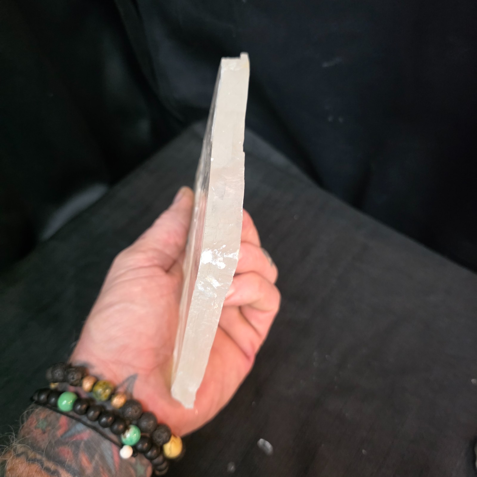 Selenite Crystal Slab Slice | Extra Large 480g | Natural Raw Clear | USA