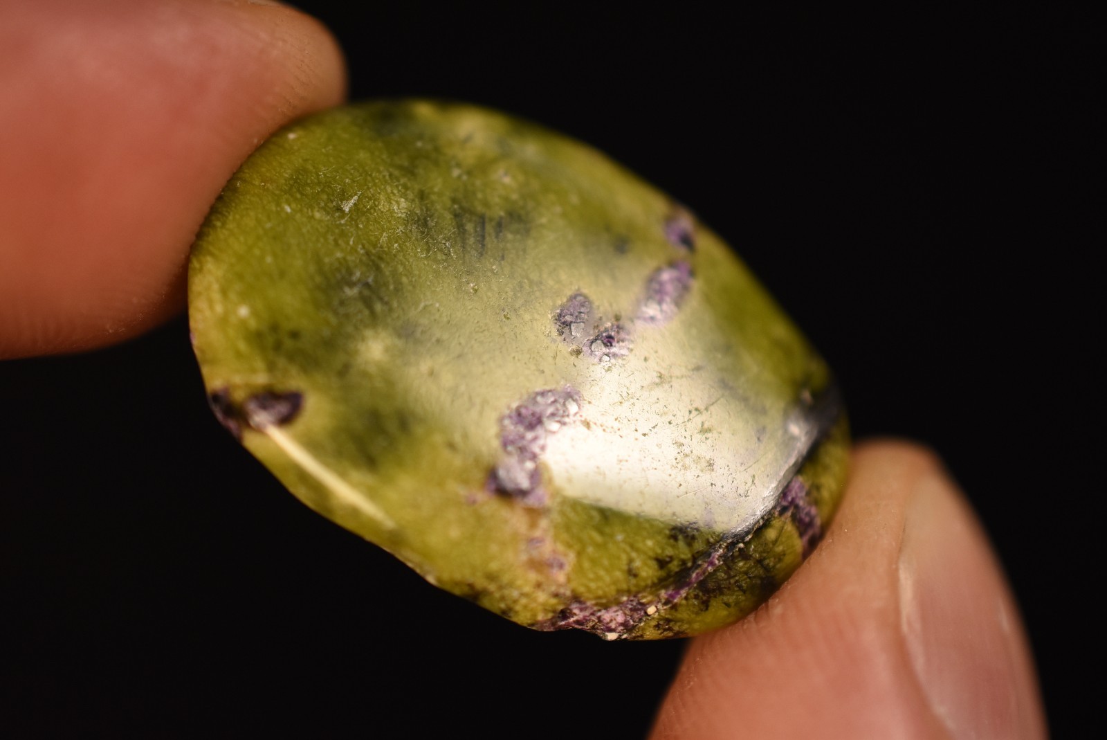 2 *ATLANTISITE* Flat Stones 3cm 11.8g Palm Stichtite In Serpentine Natural