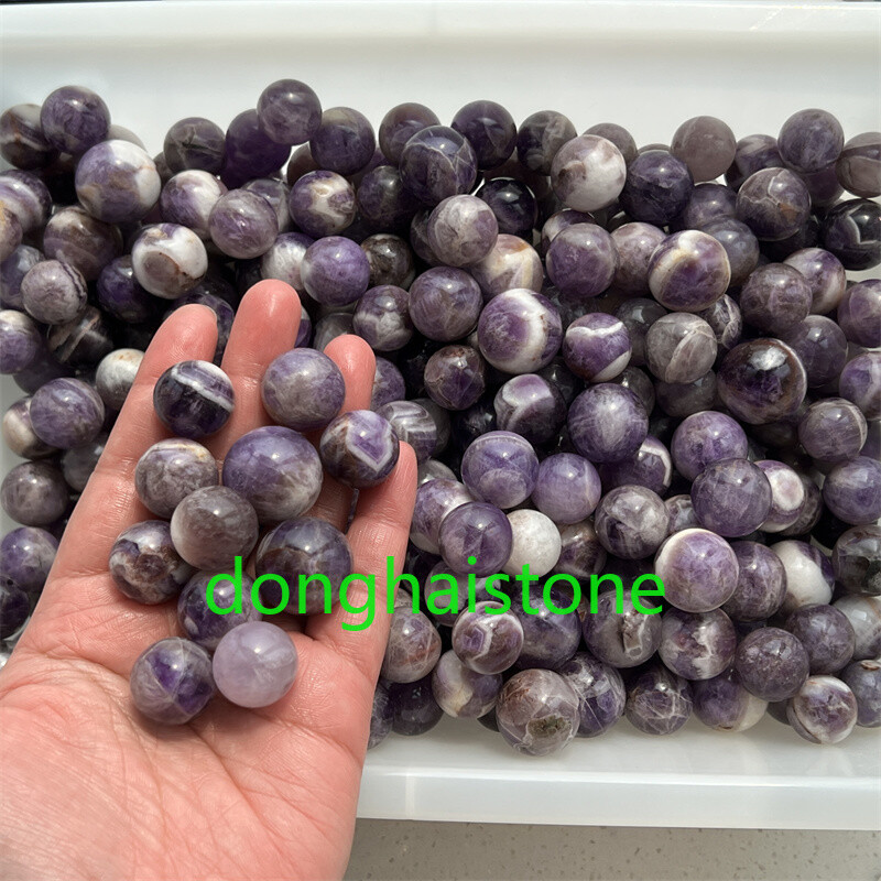5pcs Natural Dreamy Amethyst Sphere Quartz Crystal Ball Reiki Healing 17mm+