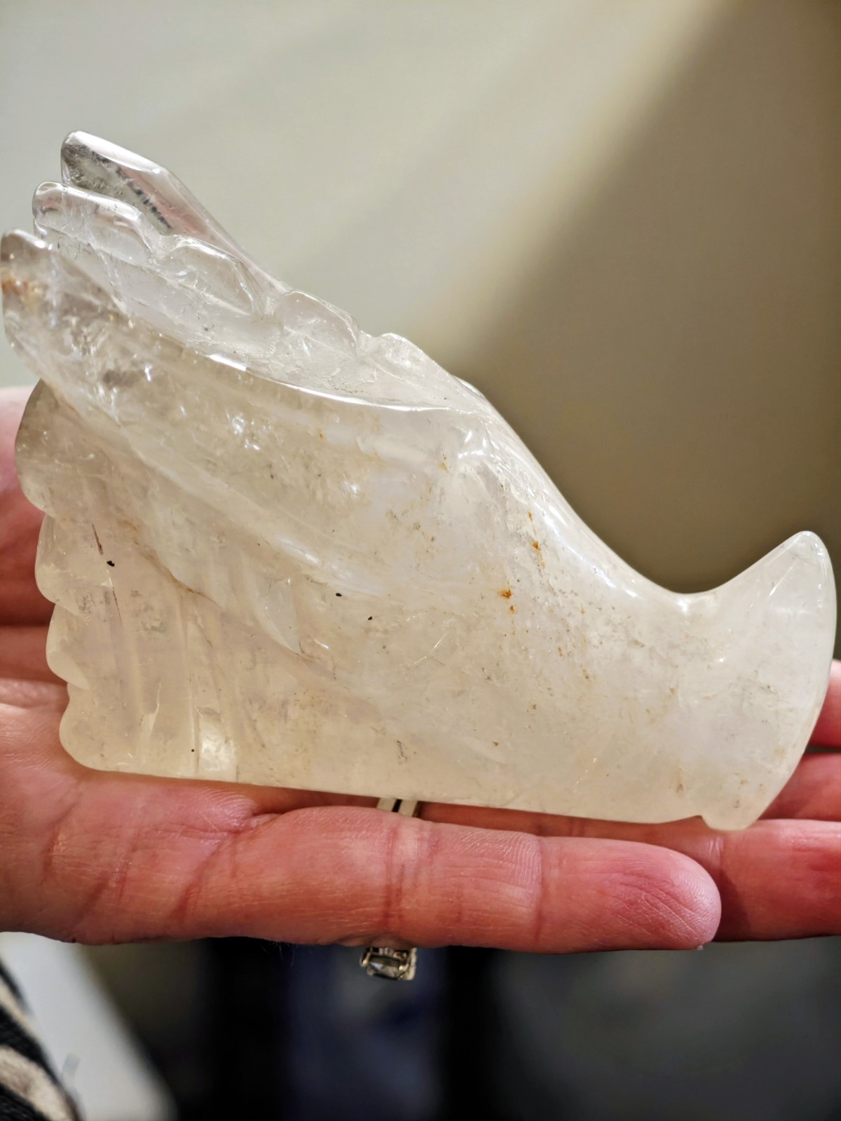 Elestial Quartz Dragon Head Crystal Carving Healing Gemstone 3.5 X 1.75 X 2.5in
