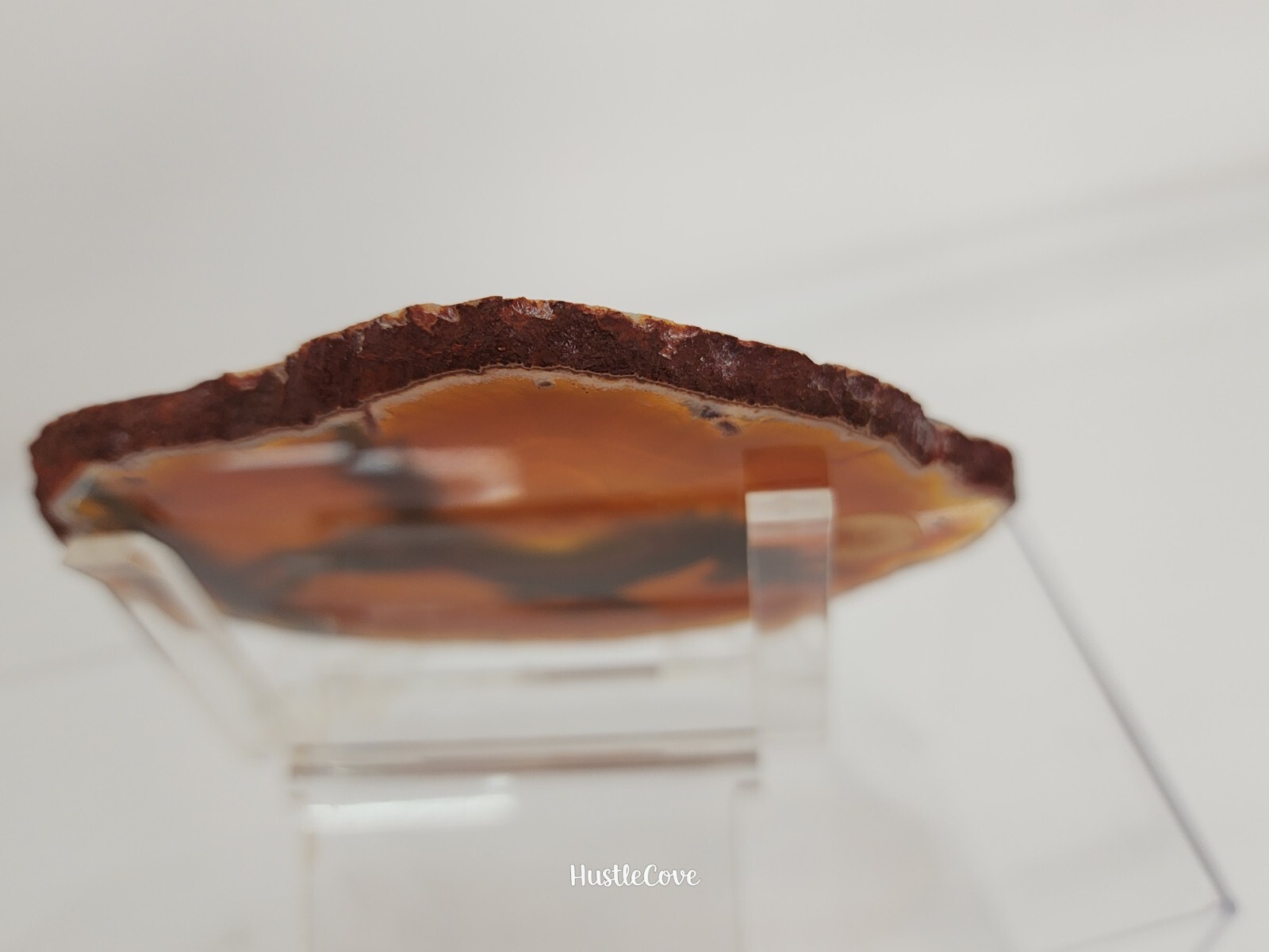 Unicorn Painted Agate Slice Black Silhouette 4 in x 3 in