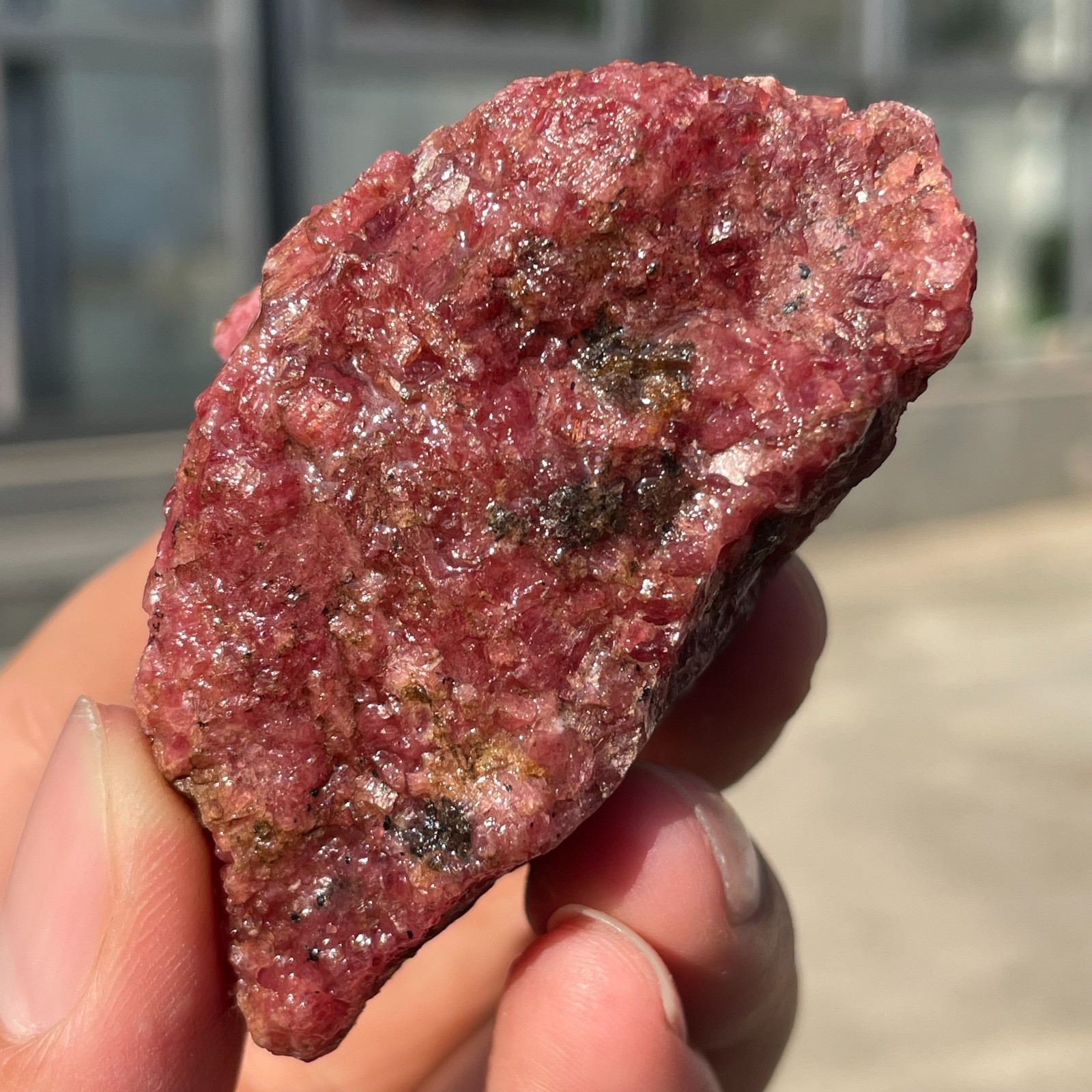 118g Natural Raw Ore Red Black Rhodonite Quartz Gemstone Mineral Specimen