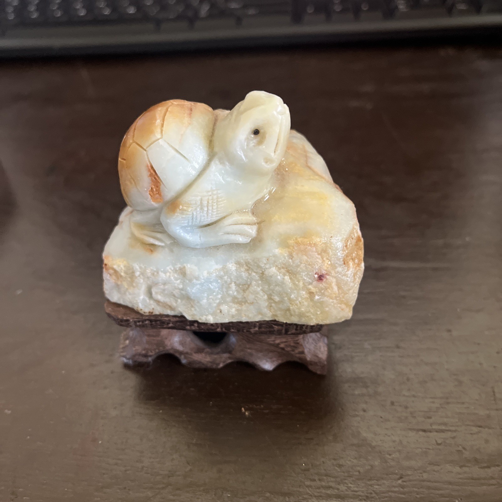 317.5 Gram Amazonite Sea Turtle Stone Carving Large