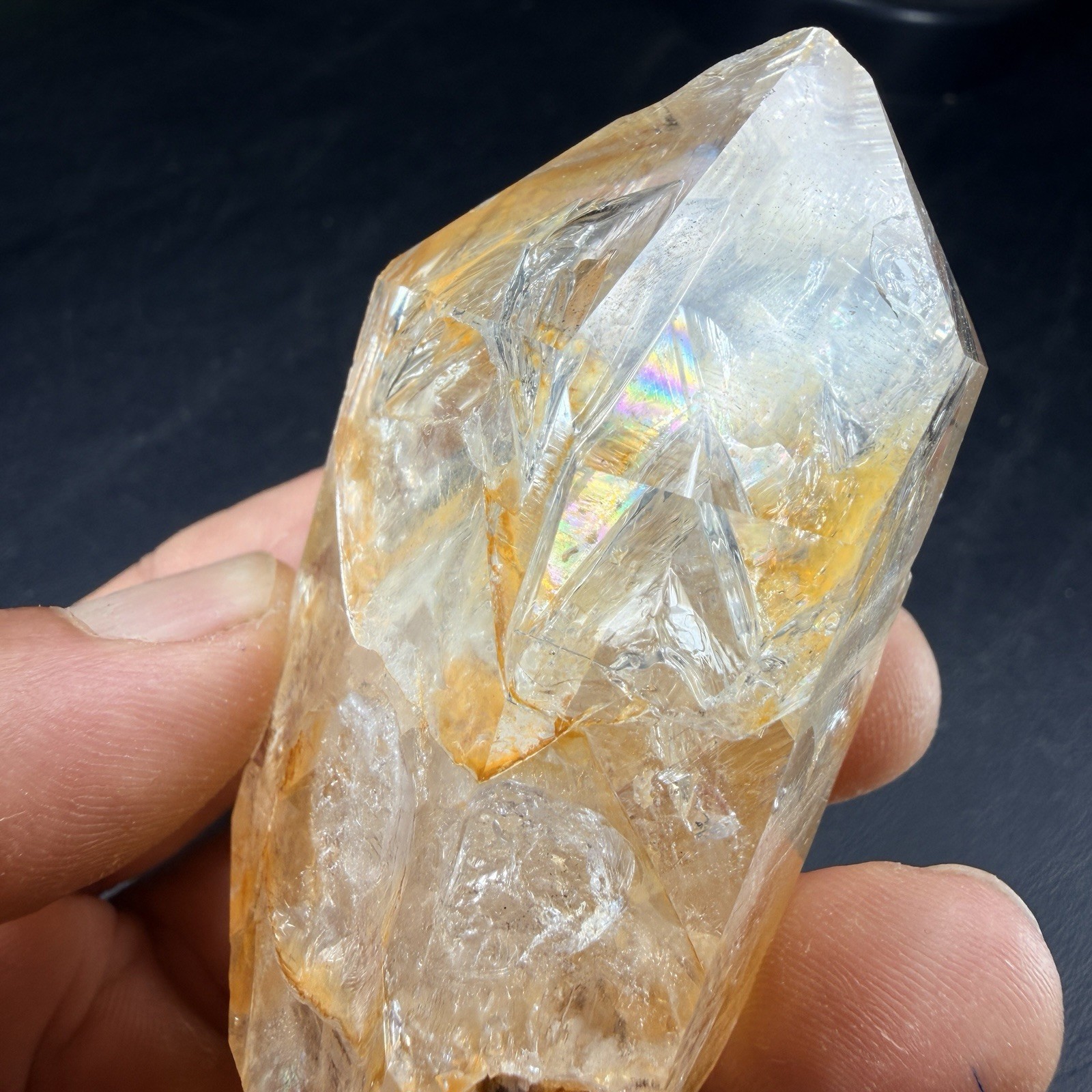 Golden Herkimer Diamond Quartz Crystal Point / New York *VIDEO*
