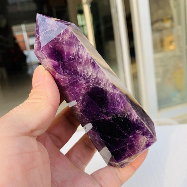 309g Natural Dream amethyst Quartz Crystal wand point oblisk healing
