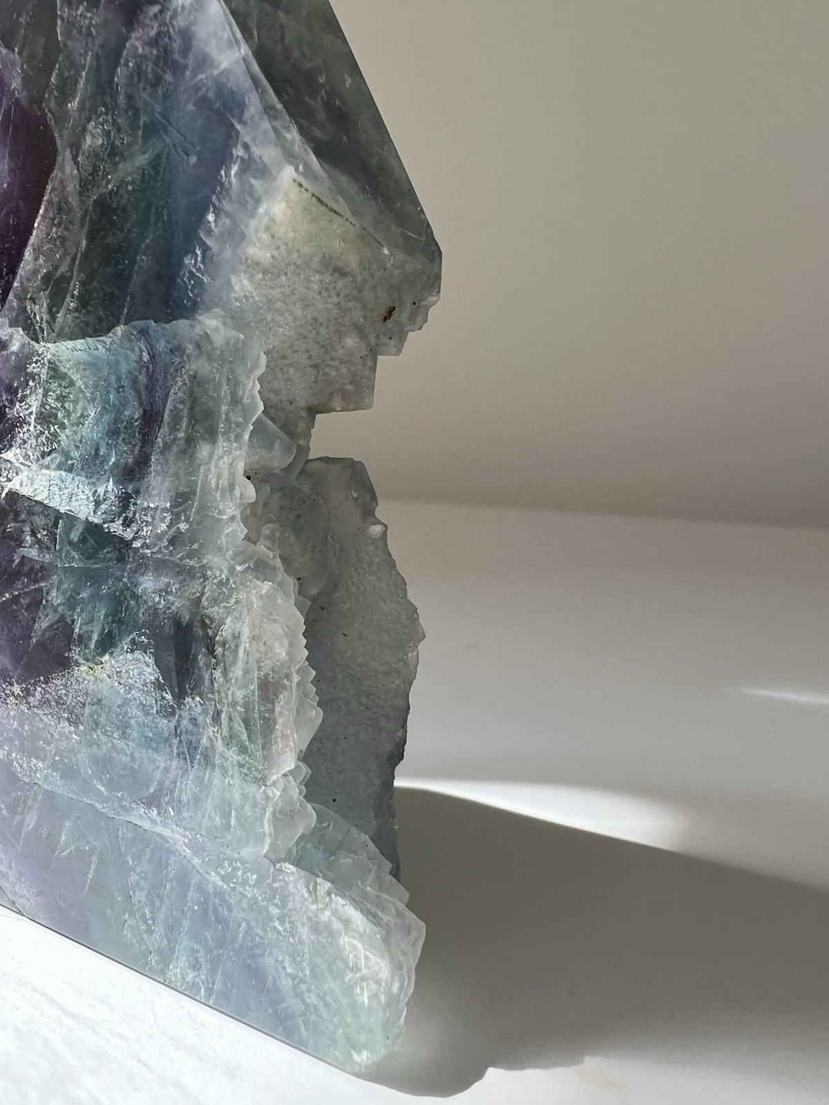 319g – Rainbow Fluorite | Freeform Point |Slab Style with Natural Edge