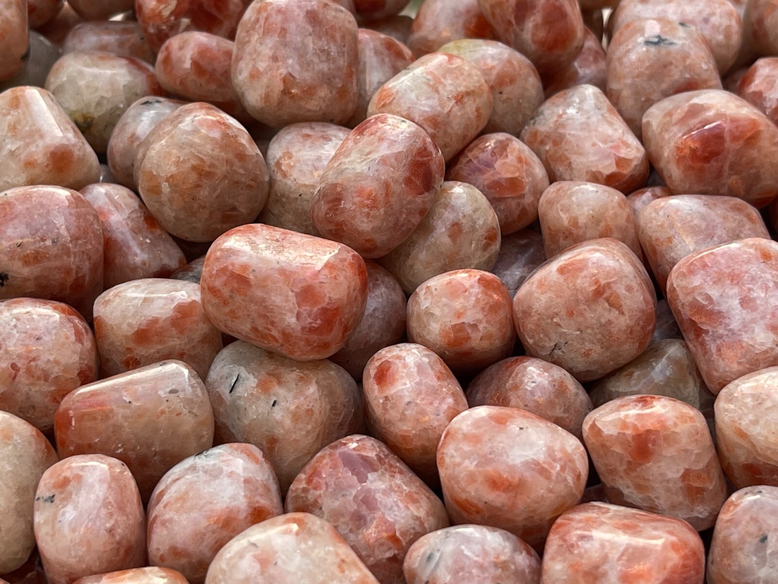 Grade A++ Sunstone Tumbled Stone, 1-1.25″ Tumbled Sunstone, Wholesale Bulk Lot