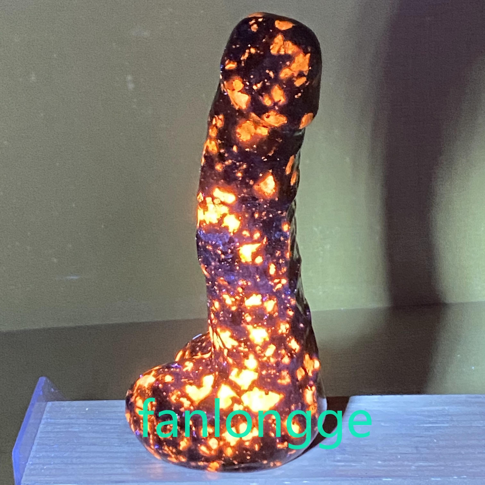 6in Wholesale Natural Yooperite male penis Quartz Crystal Carved Figurines 1pc