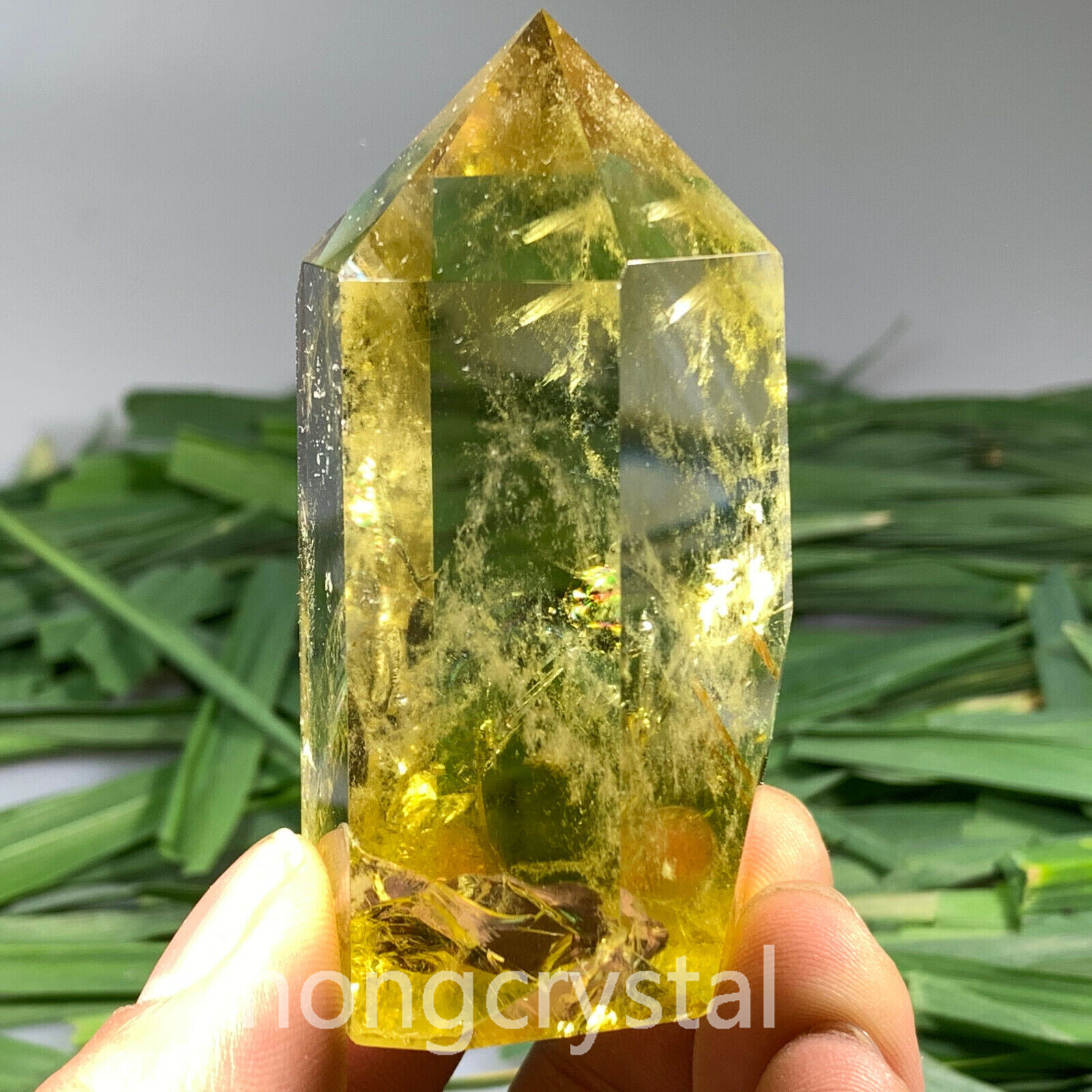 100g/1pc Natural Smoky Citrine Quartz Crystal Obelisk Wand Tower Point Healing