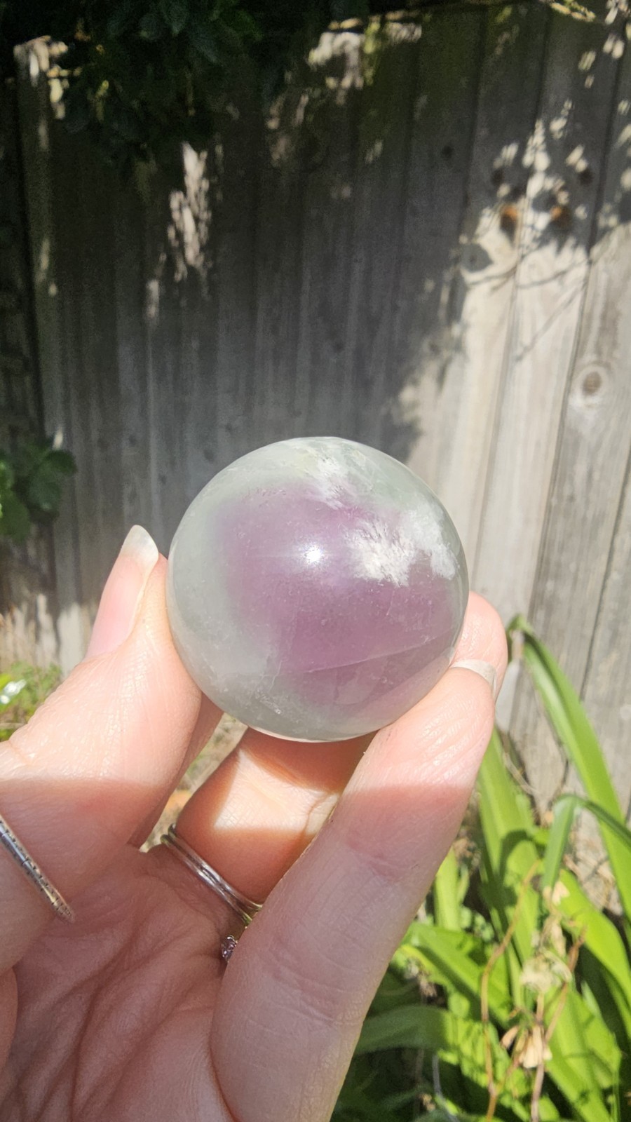 ✨️SALE✨️ Mini Rainbow Fluorite Purple Blue crystal Sphere &Stand 72g 3.5cm
