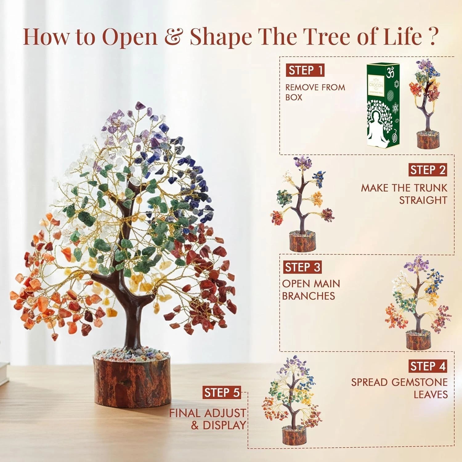 Beautiful 7 Chakra Crystal Tree – Perfect Gift for Housewarming & Birthdays