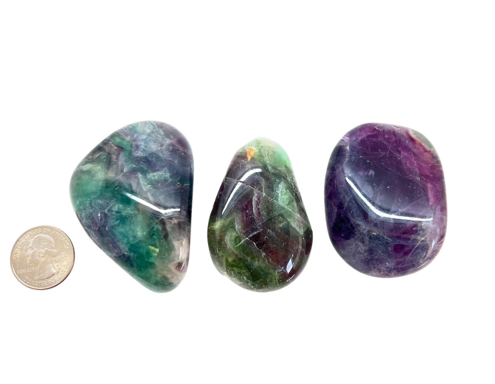 Rainbow Fluorite Tumbled Stone – Polished Natural Fluorite Crystal