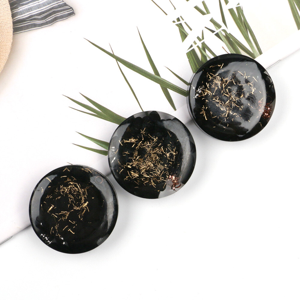 3pcs/Set Black Shungite Orgone Busters 5G EMF Protection Energy Healing Orgonite