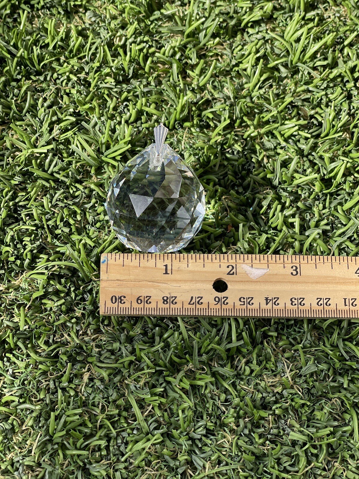 CRYSTAL BALL Clear Faceted Sphere Sun Catcher Rainbow Prism 40mm / 1.5 In