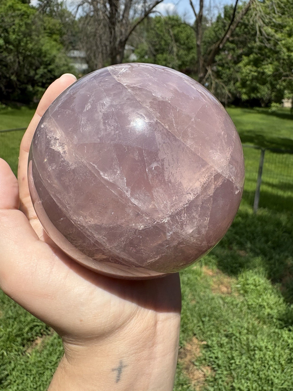Large Lavender Rose Quartz Sphere