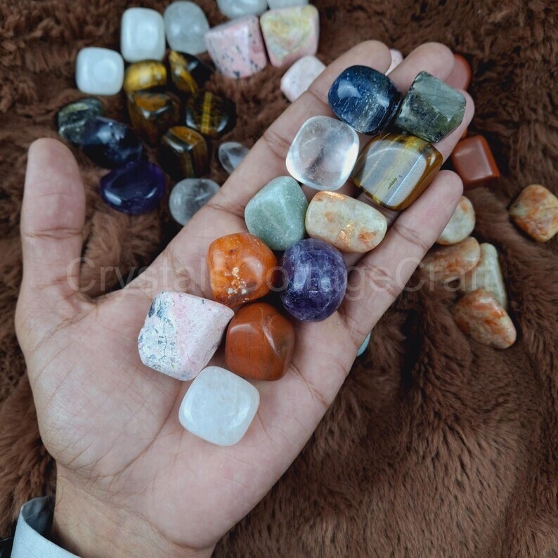 Mixed Gemstone Tumbled Stones – Multiple Sizes Premium Extra Quality Tumbled