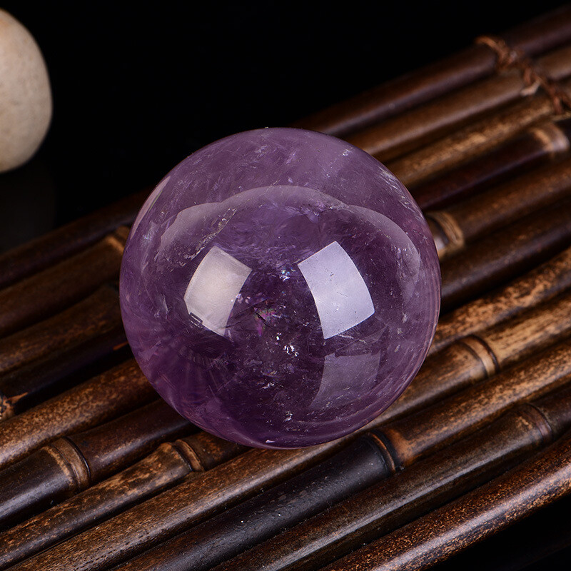 Natural Amethyst Quartz Crystal Sphere Ball Healing Stone 40mm + Stand
