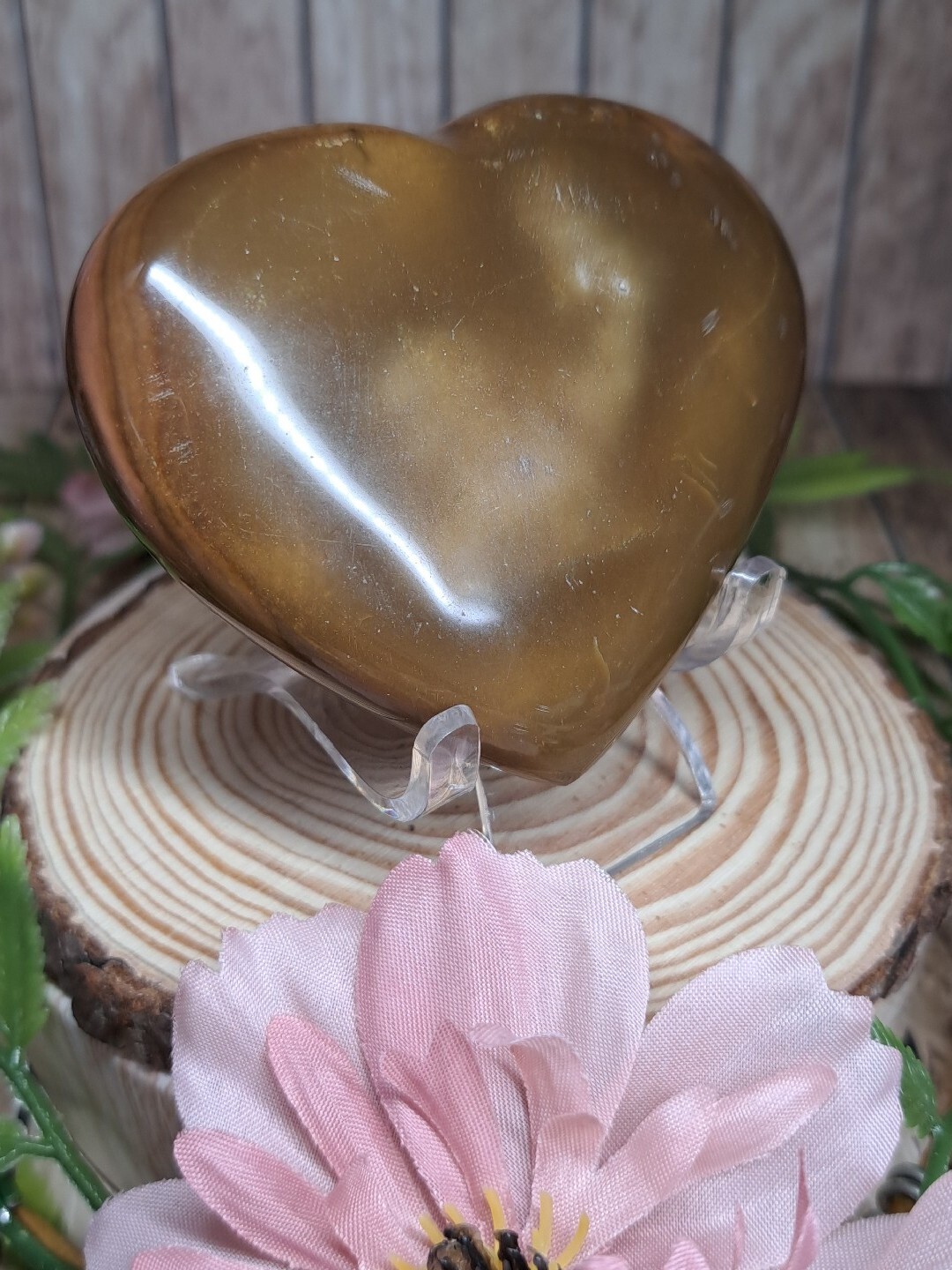 Polychrome Ocean Jasper Crystal Puffy Heart Carving 7.8cm 169g Healing Gift