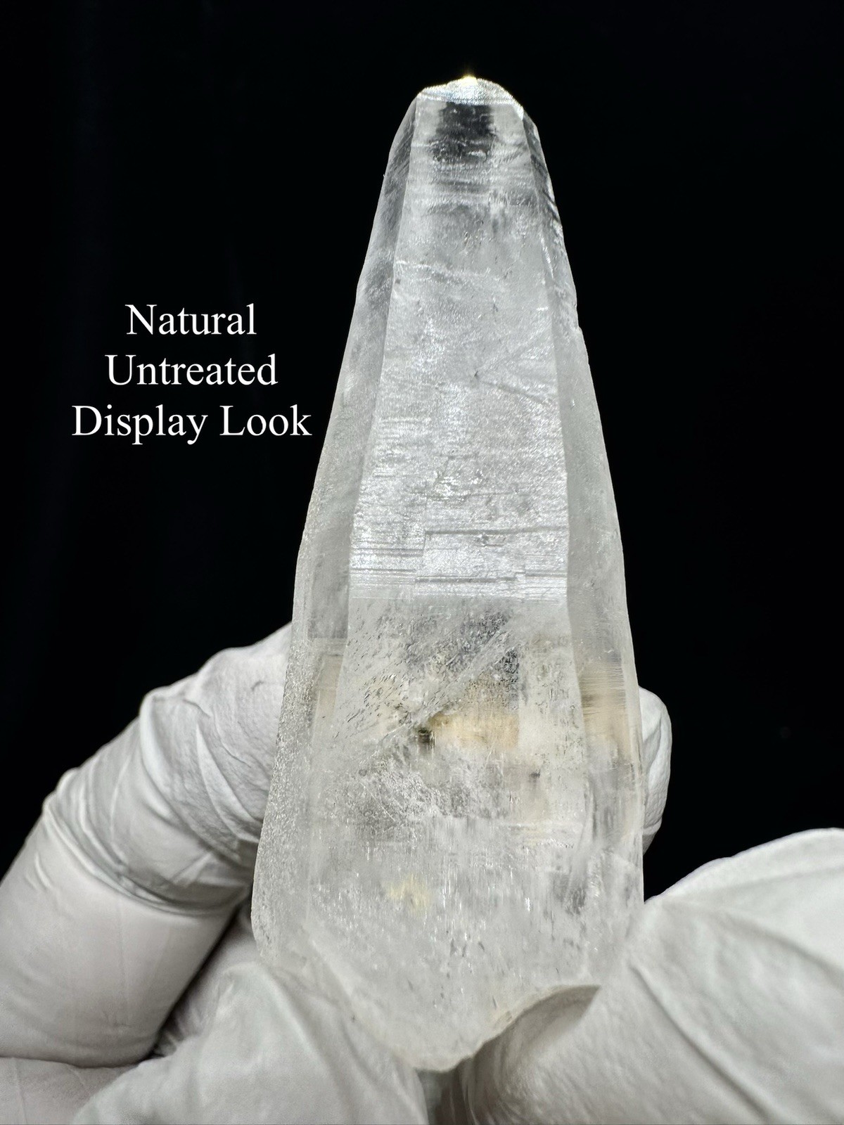 “Frost Phantom Spire” Natural Hashupi Himalayan Quartz Point Akashic Crystal