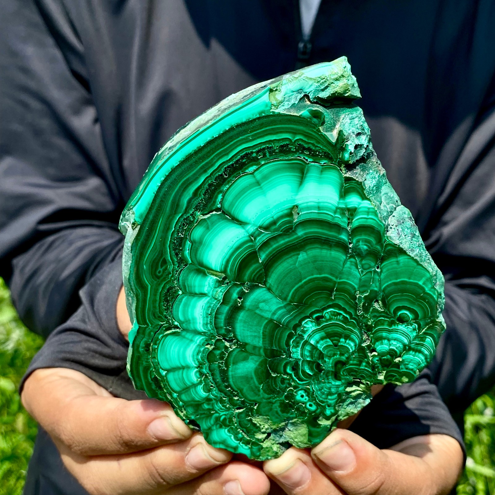 312G Natural malachite slices quartz crystal mineral specimens reiki healing