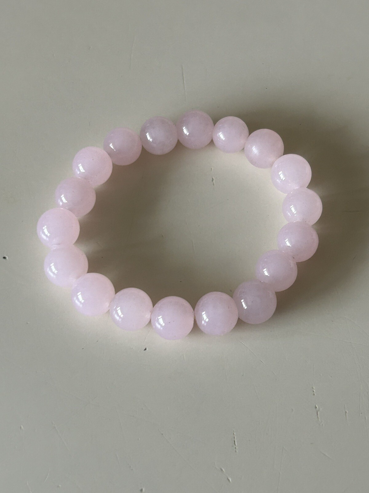 GENUINE ROSE QUARTZ CRYSTAL BRACELET UNISEX STANDARD ADULT SIZE  Stretchy