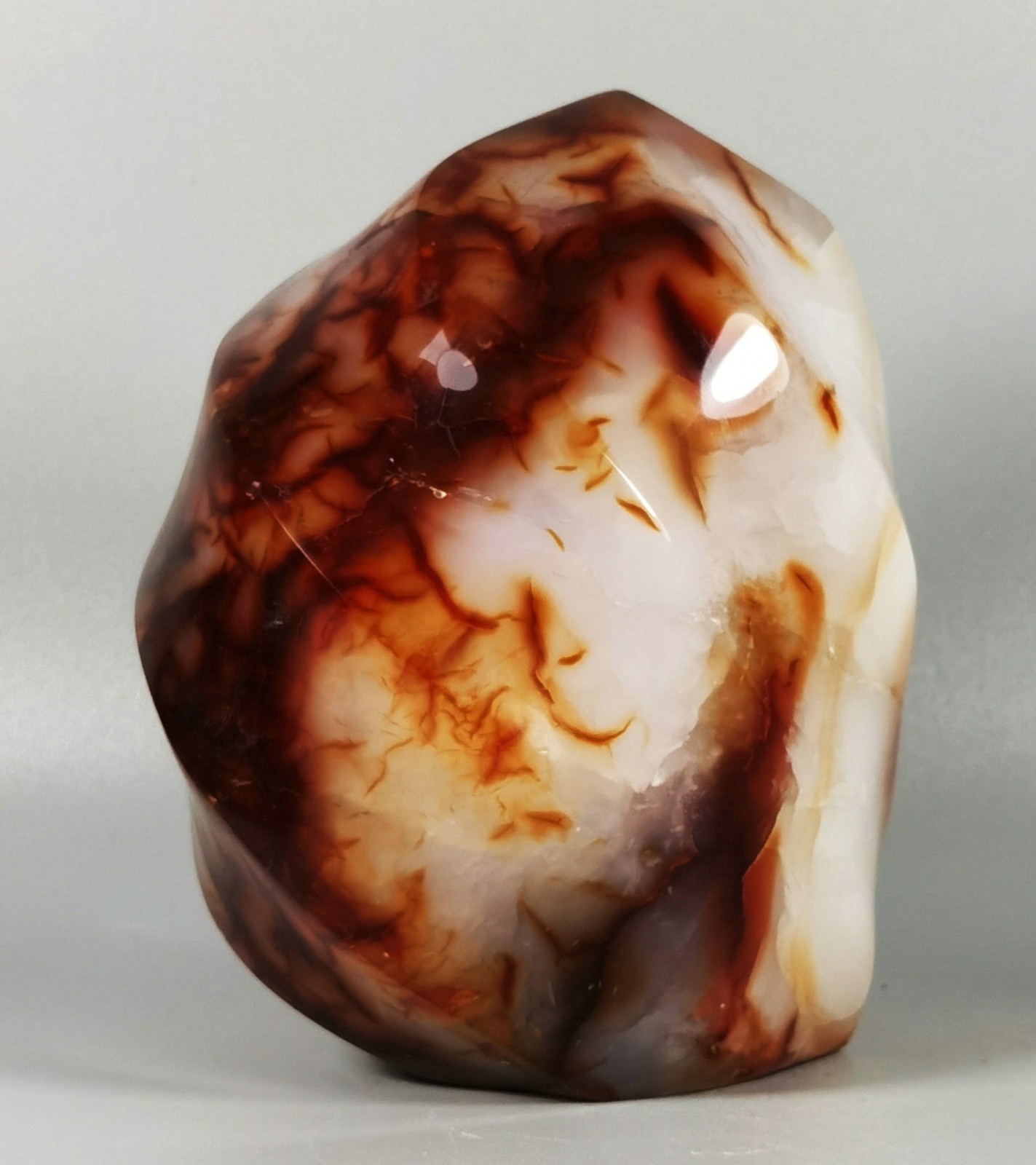 RARE Red Carnelian Agate Crystal Flame Reiki Stone Healing