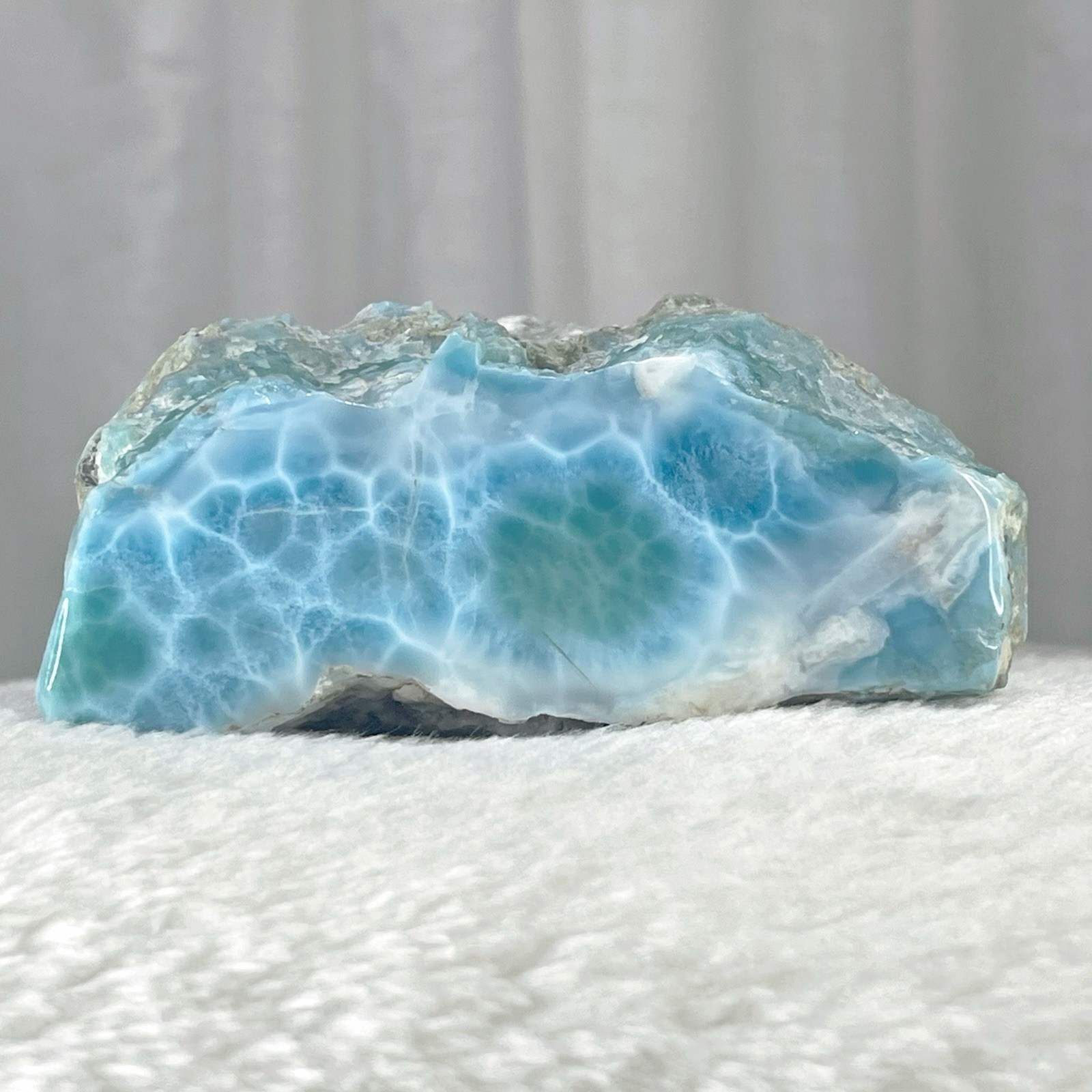 681g AAA Larimar Stone, Semi-Polished Ocean Blue Dominican Republic Gemstone