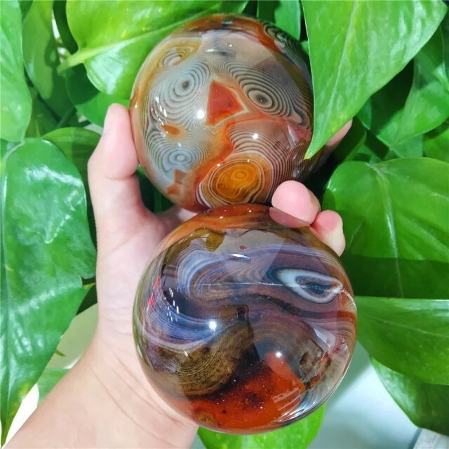2.2 Lb. Extra Quality Natural Silk Banded Lace Agate Sphere… Sardonyx, Chakra