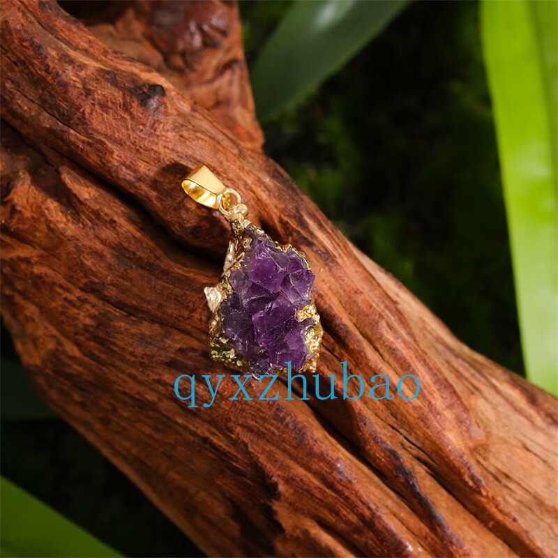 1PC Natural Amethyst teeth Pendant Irregularity Quartz Crystal Reiki Healing