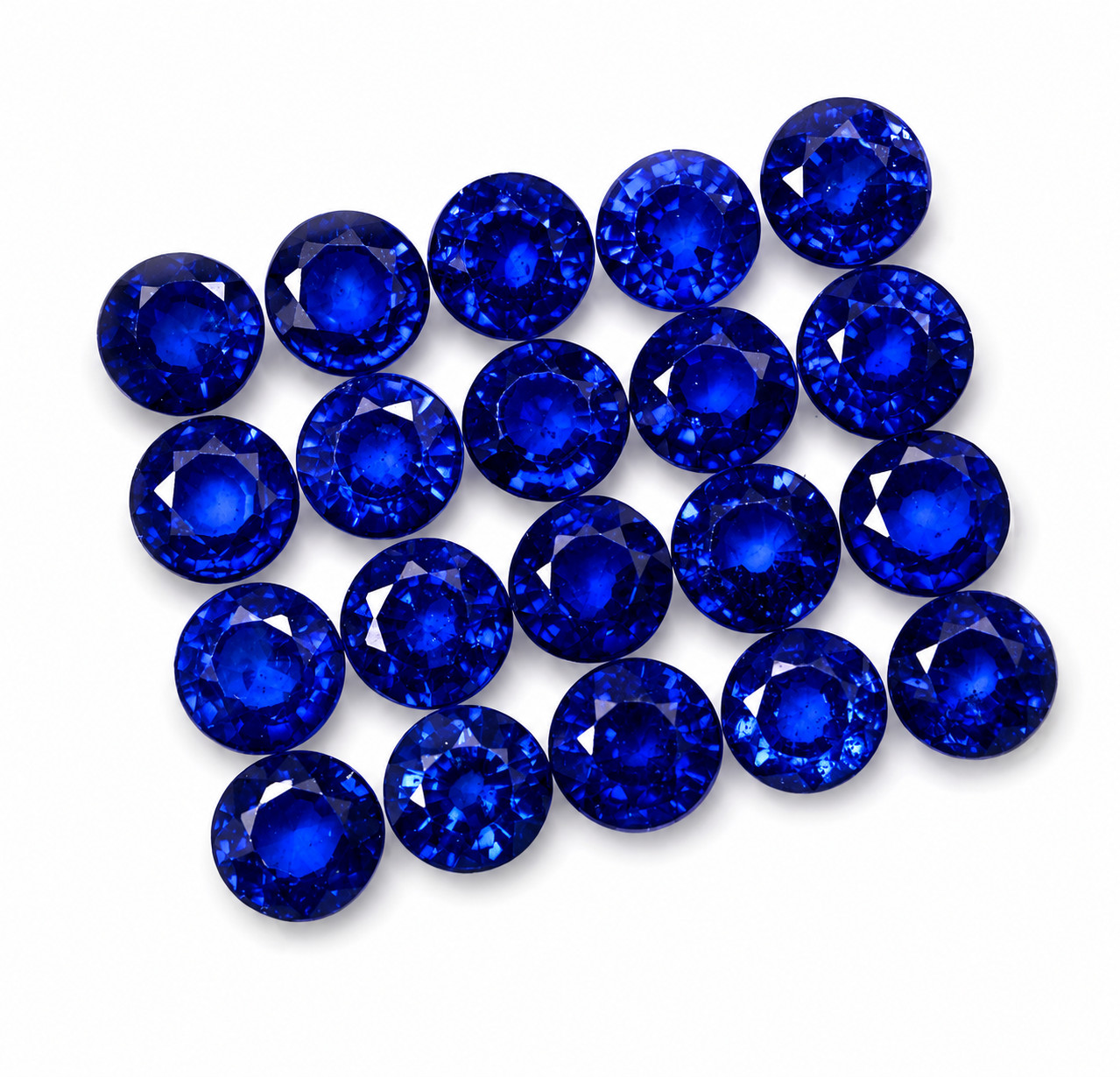 6mm Natural Round Cut Ceylon Blue Sapphire Loose Certified Gemstone , 20 Pcs