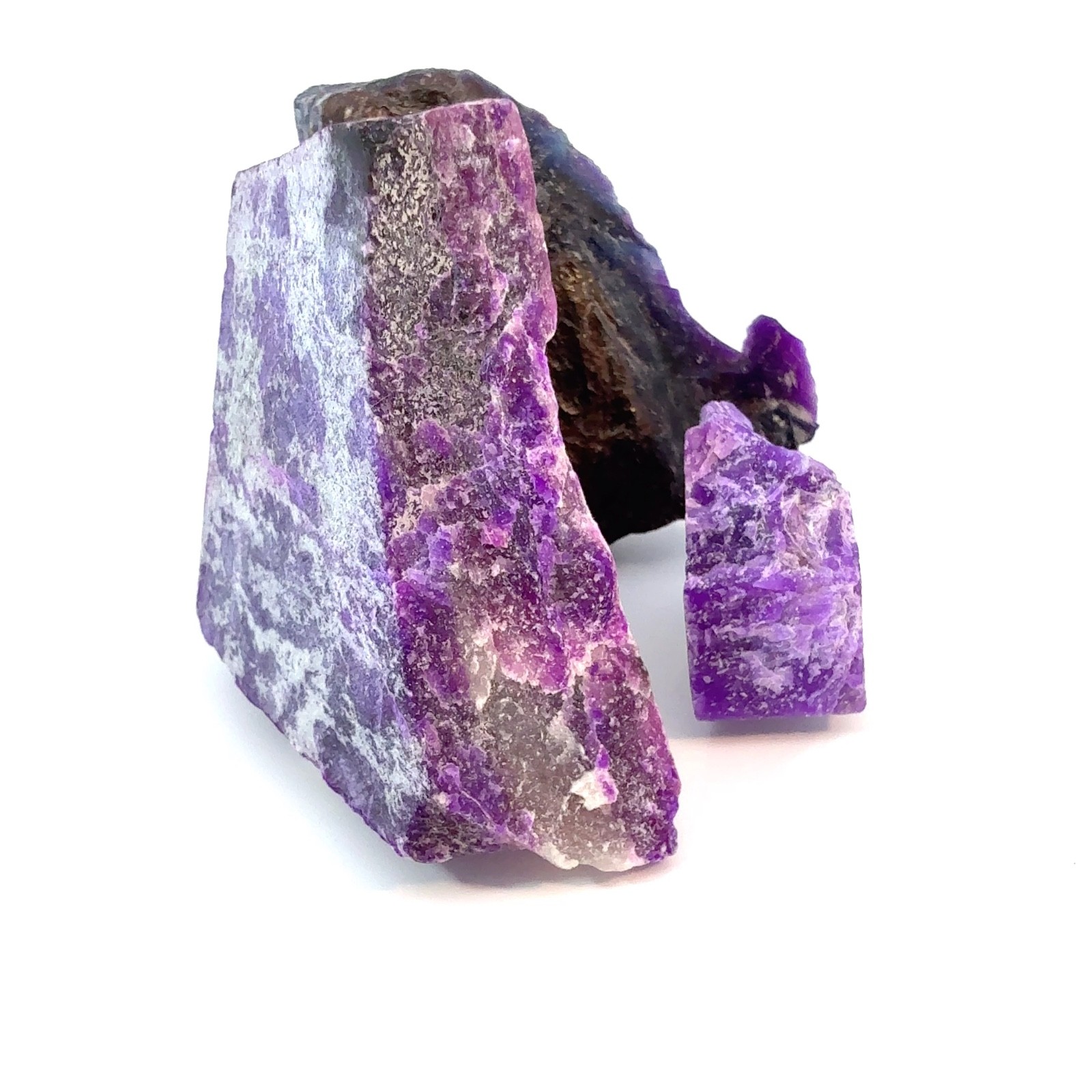PURPLE ‘GEL’ SUGILITE FROM WESSELS MINE, SOUTH AFRICA – 3X LAPIDARY ROUGH, 70TGW