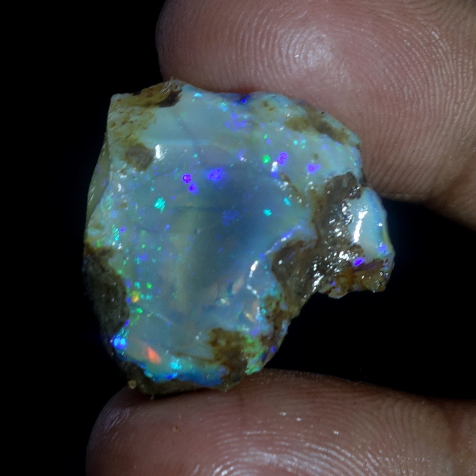 AA+ Ethiopian Oli Opal Rough Entreated Welo Opal Multi Fire Color Flash 29.40Cts